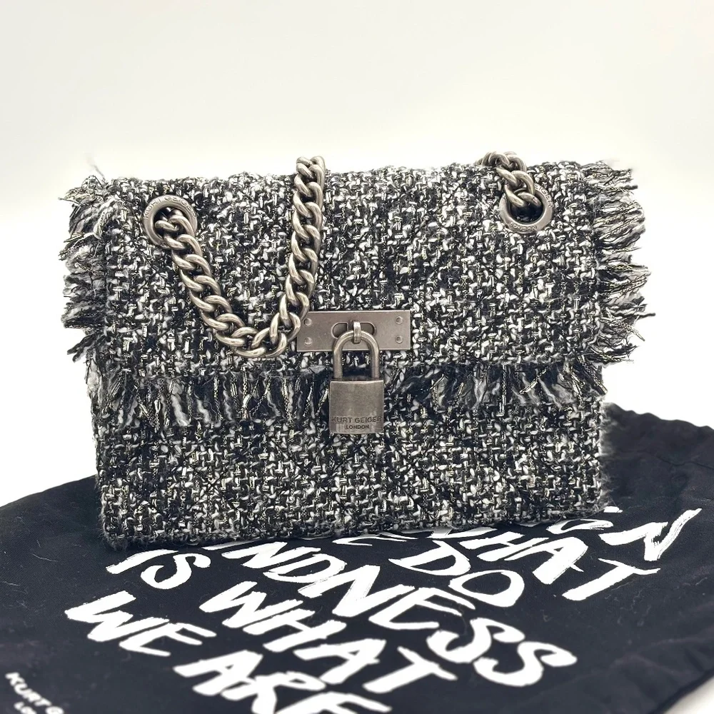 Kurt Geiger Tweed Mini Brixton Bag